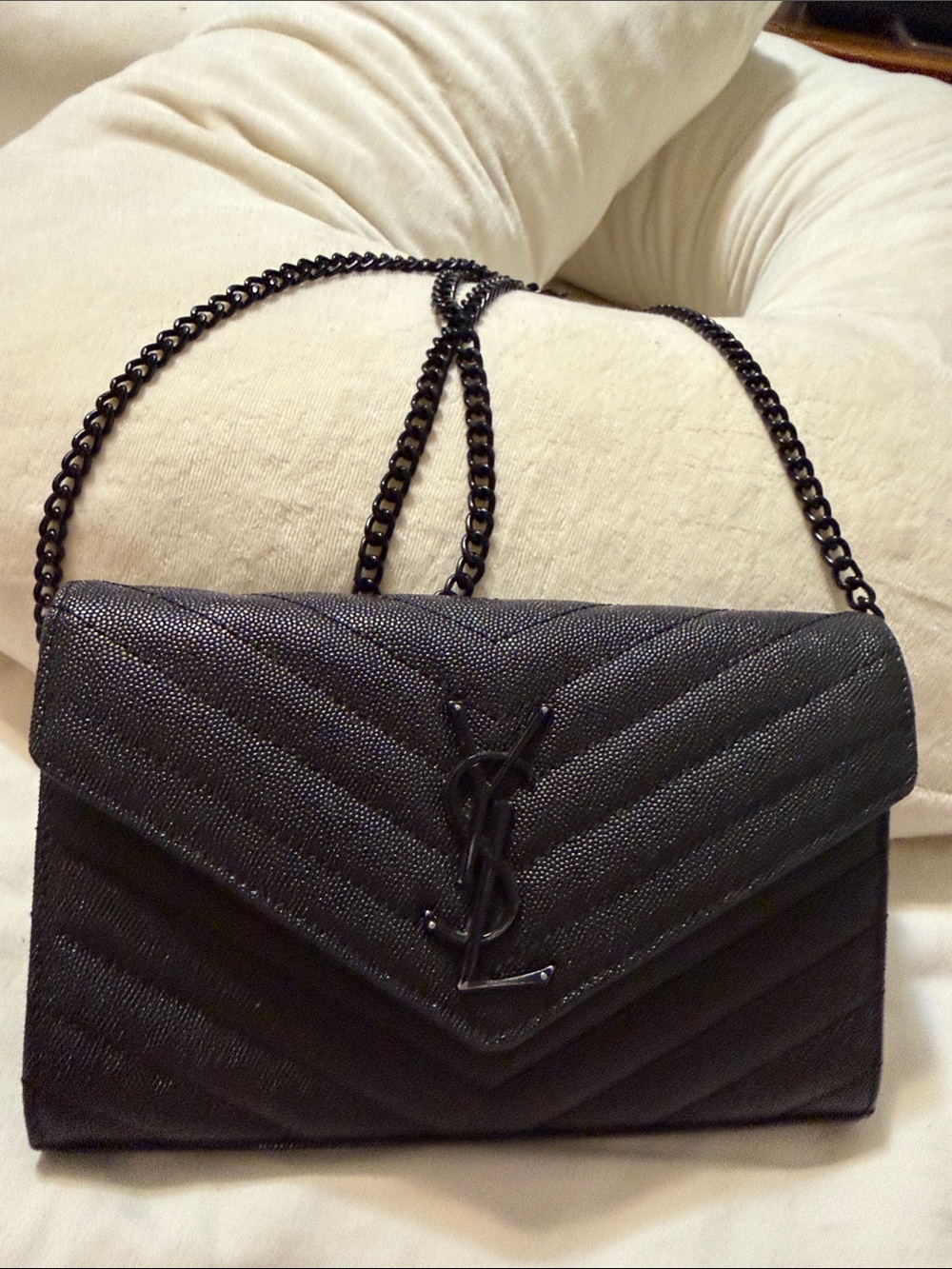 Yves Saint Laurent Black Quilted Chain Crossbody Bag